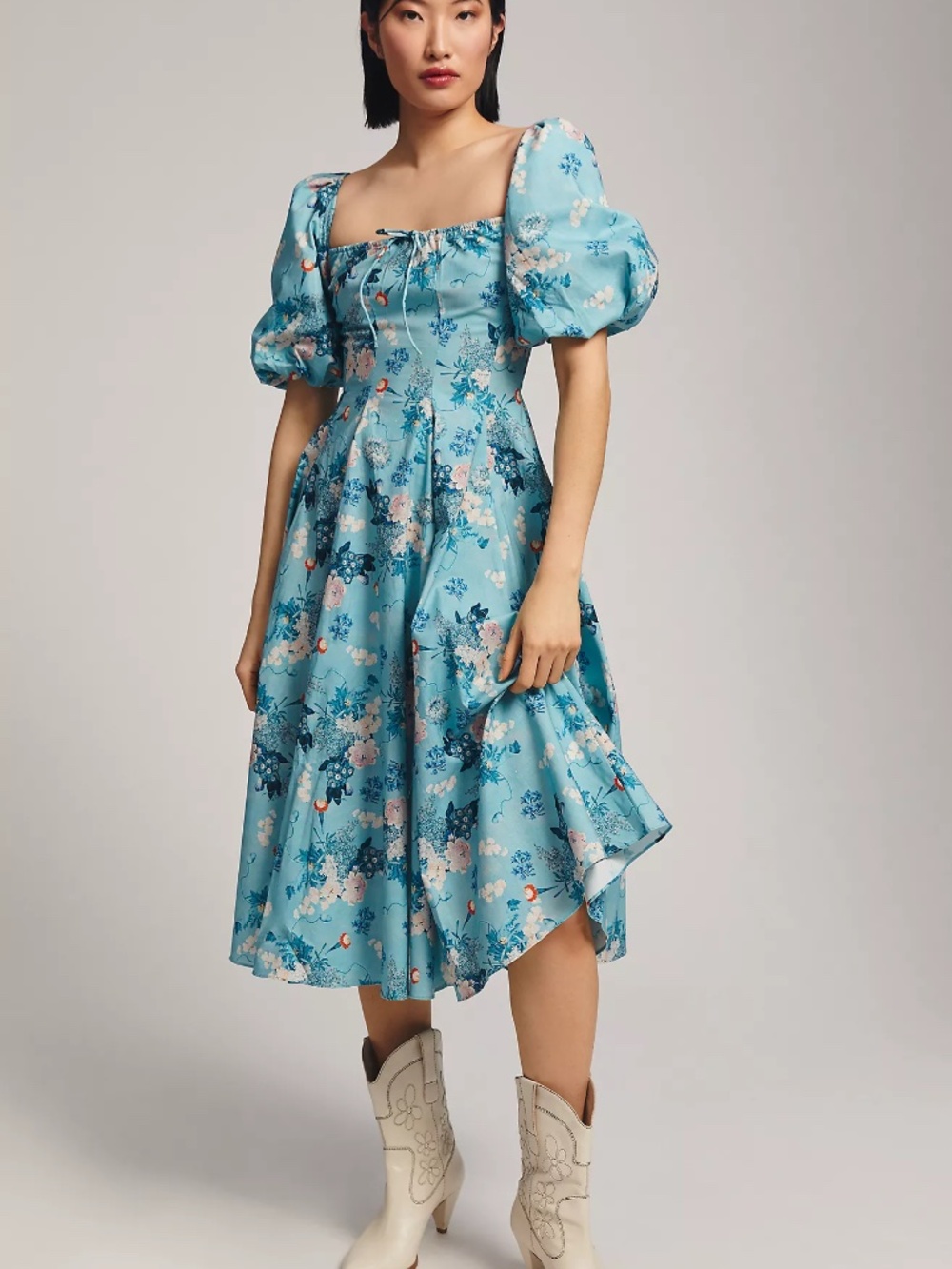 Anthropologie Selkie Structured Puff-Sleeve Dress